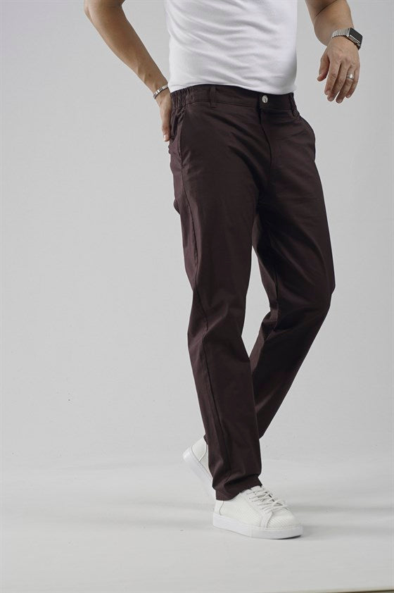 Image of Beli Lastikli Regular Kalıp Chino Likralı Erkek Pantolon
