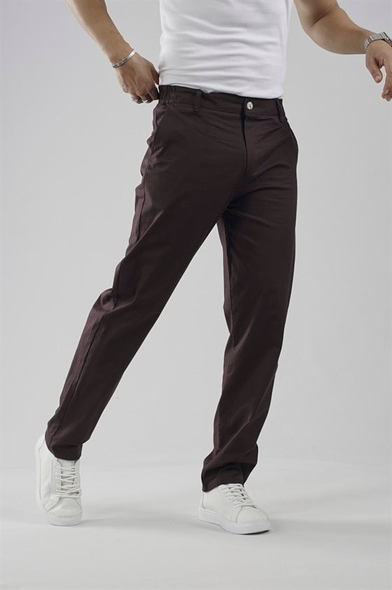 Image of Beli Lastikli Regular Kalıp Chino Likralı Erkek Pantolon