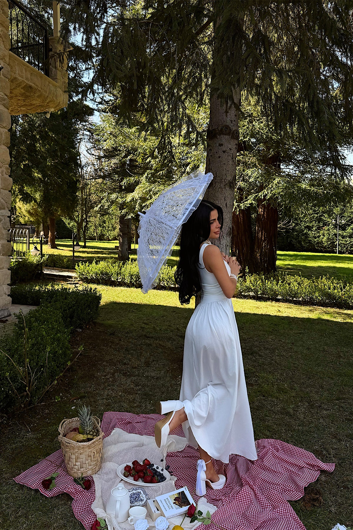 Image of Beyaz Soyaya Elbise ATE-3429