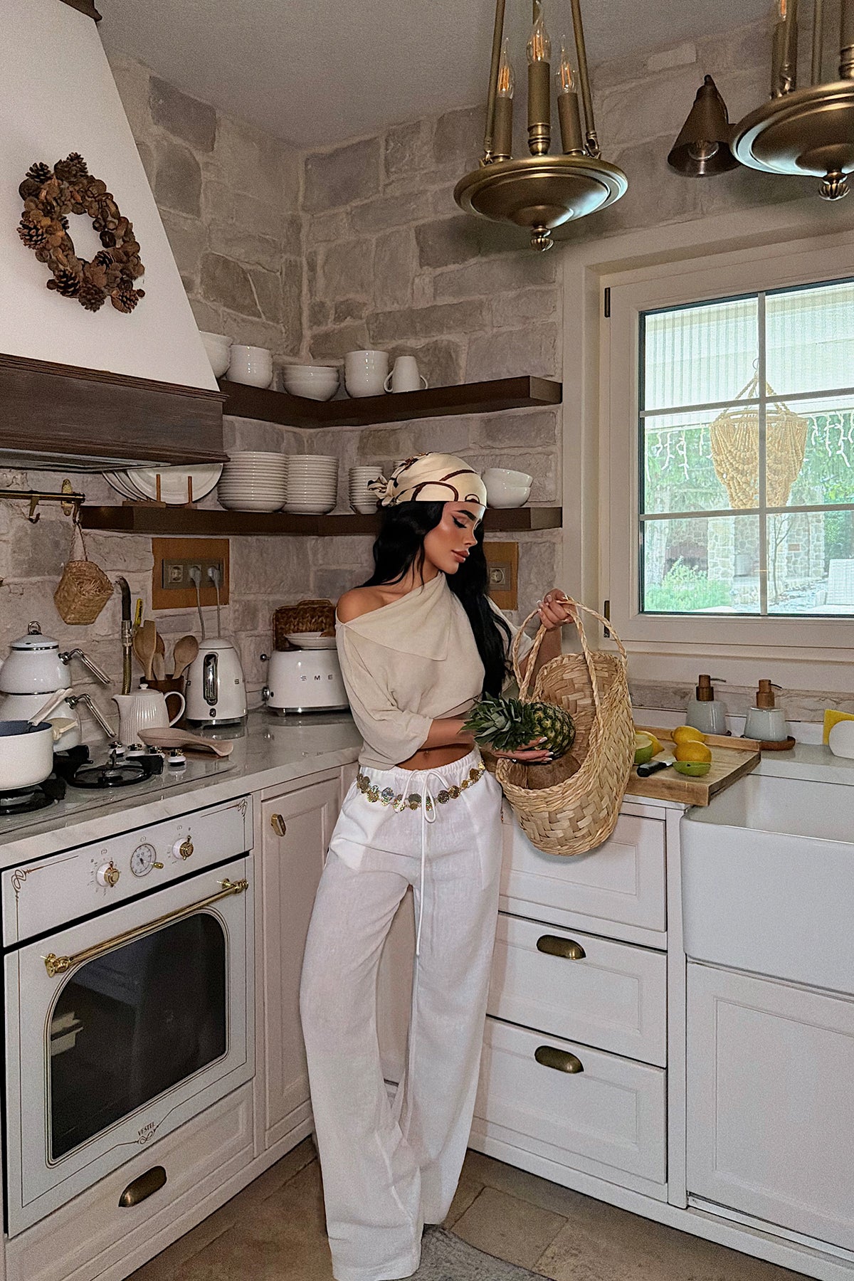 Image of Beyaz Lino Pantolon ATE-4824