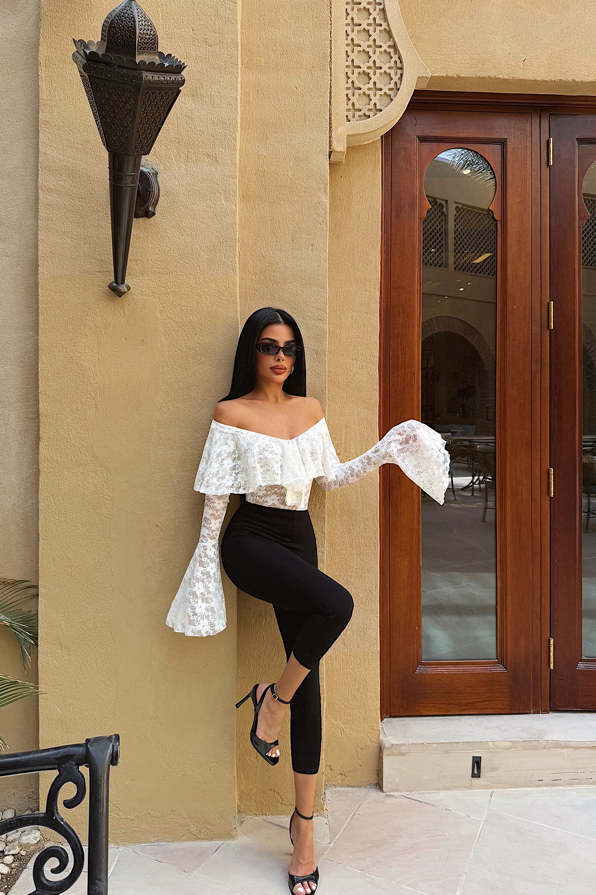 Image of Beyaz Braulia Dantel Bodysuit ATE-4756