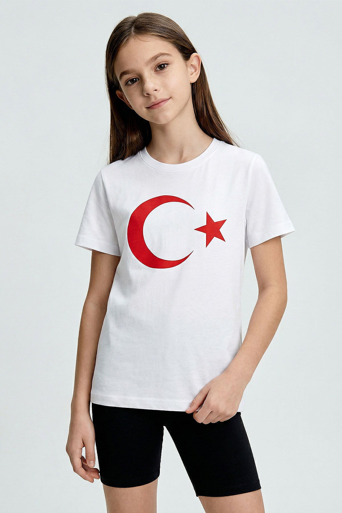 Image of Tricou unisex pentru copii cu imprimeu alb de semilună și stele - 11333