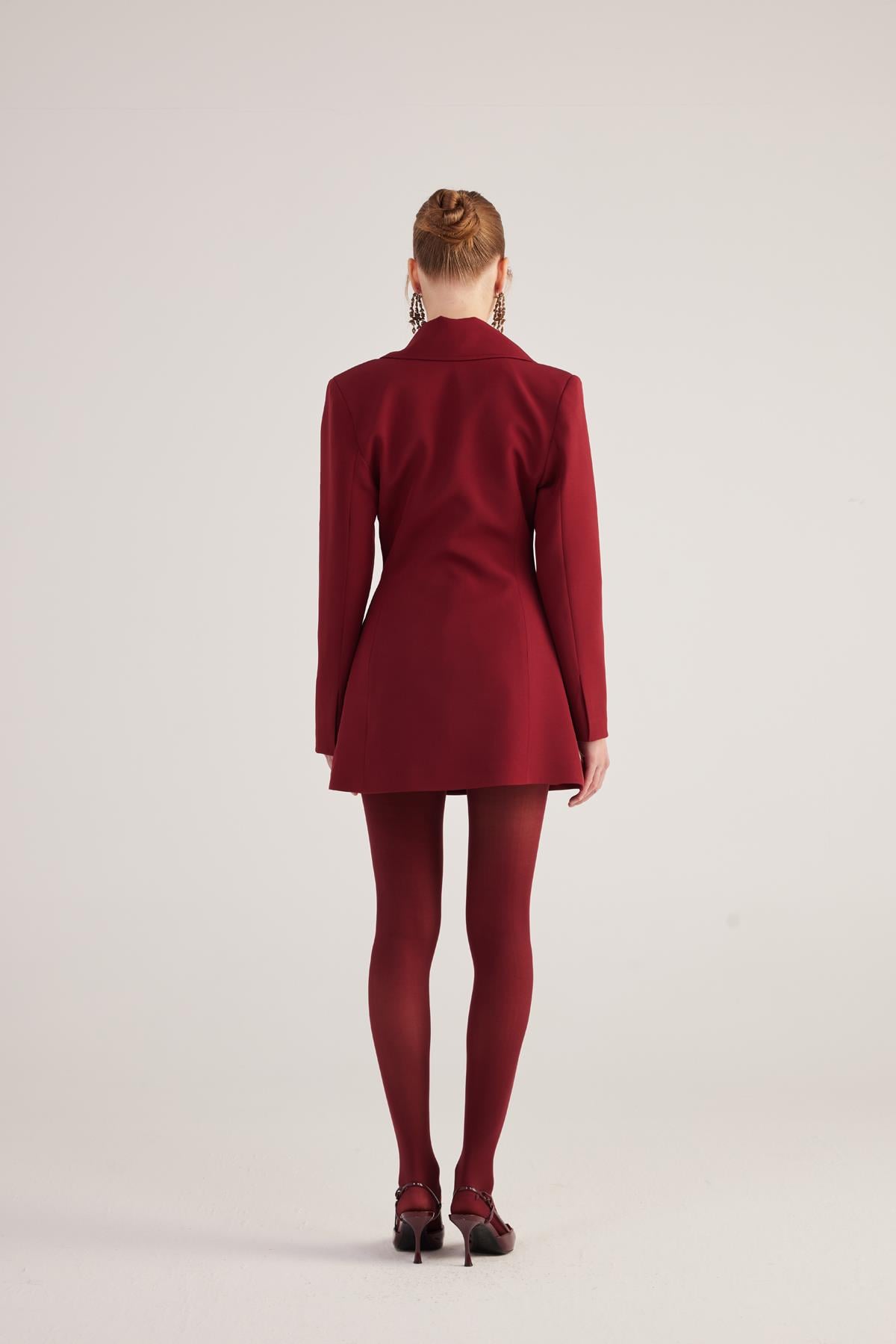 Image of Belden Oturmalı Fit Kesim Deja Blazer Ceket Bordo