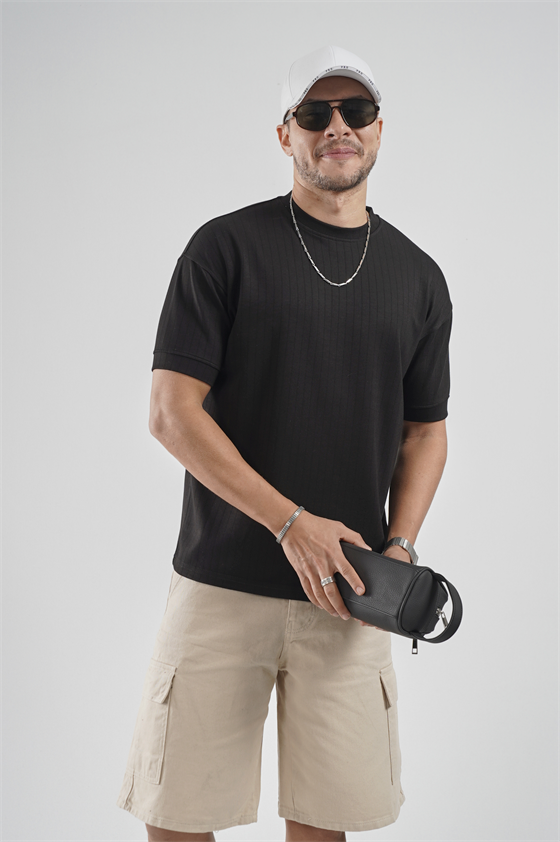 Image of Crew Neck Striped Regular Fit Men's T-Shirt