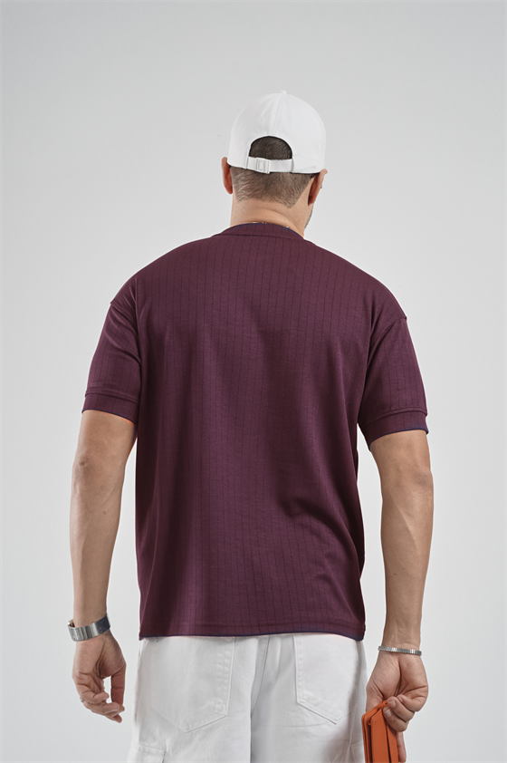 Image of Crew Neck Striped Regular Fit Men's T-Shirt