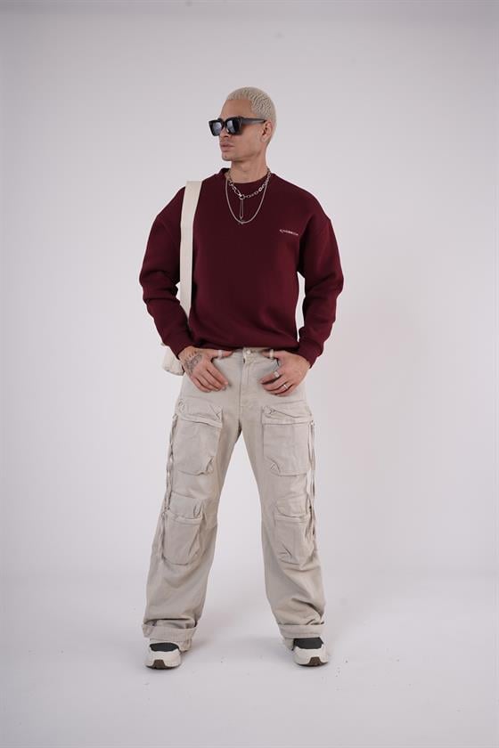 Image of Crew Neck Kingbrich Print Oversize Basic Sweatshirt