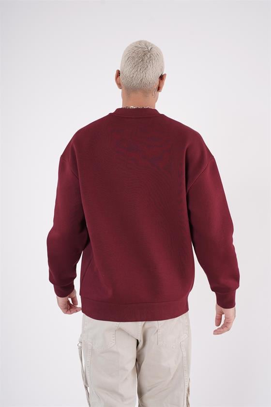 Image of Crew Neck Kingbrich Print Oversize Basic Sweatshirt