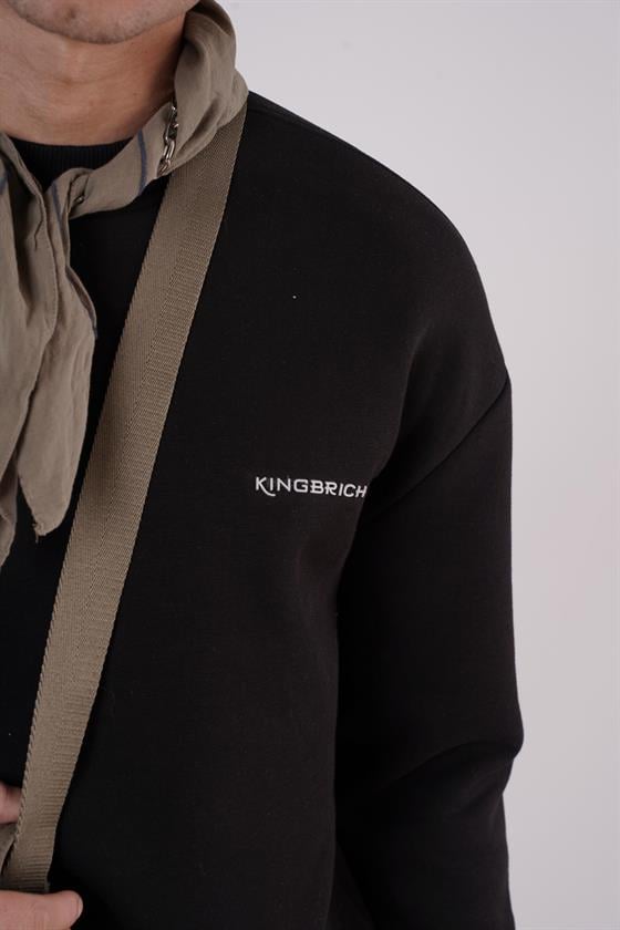 Image of Bisiklet Yaka Kingbrich Baskılı Oversize Kalıp Basıc Sweatshirt