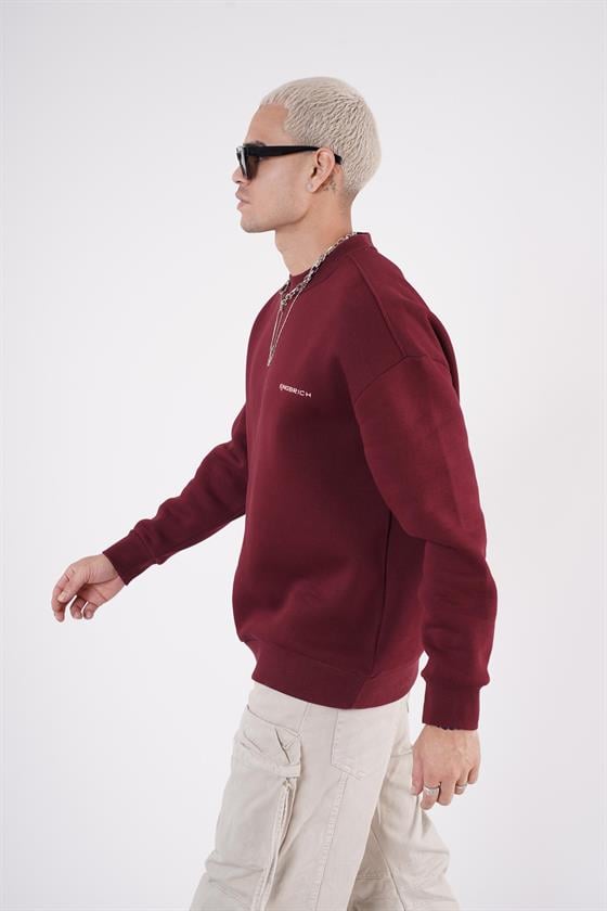 Image of Crew Neck Kingbrich Print Oversize Basic Sweatshirt