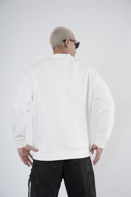 Image of Crew Neck Kingbrich Print Oversize Basic Sweatshirt