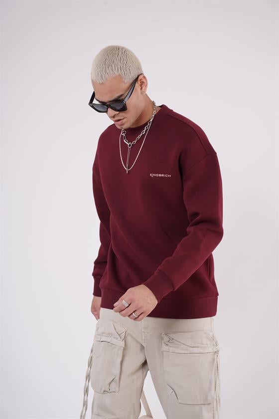 Image of Crew Neck Kingbrich Print Oversize Basic Sweatshirt