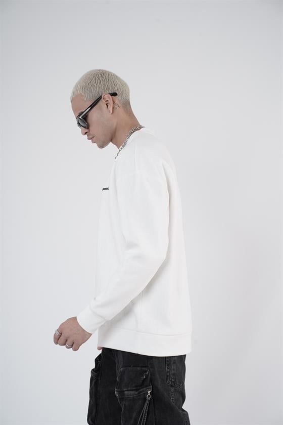 Image of Crew Neck Kingbrich Print Oversize Basic Sweatshirt