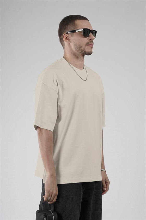 Image of Bisiklet Yaka Oversize Erkek Süprem Tişört
