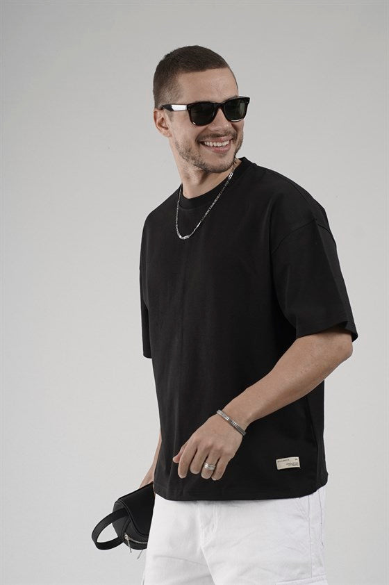 Image of Bisiklet Yaka Oversize Erkek Süprem Tişört