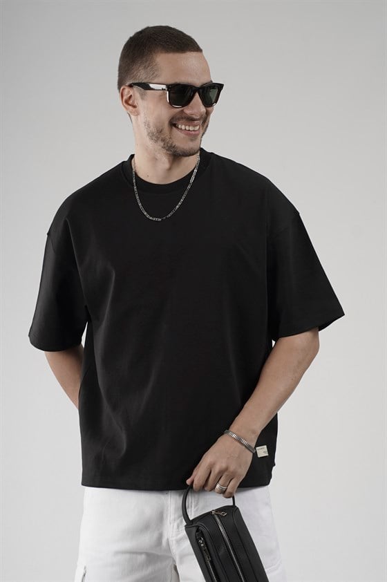 Image of Bisiklet Yaka Oversize Erkek Süprem Tişört