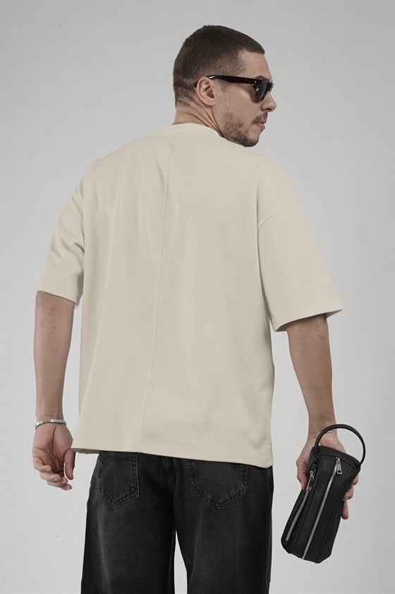 Image of Bisiklet Yaka Oversize Erkek Süprem Tişört