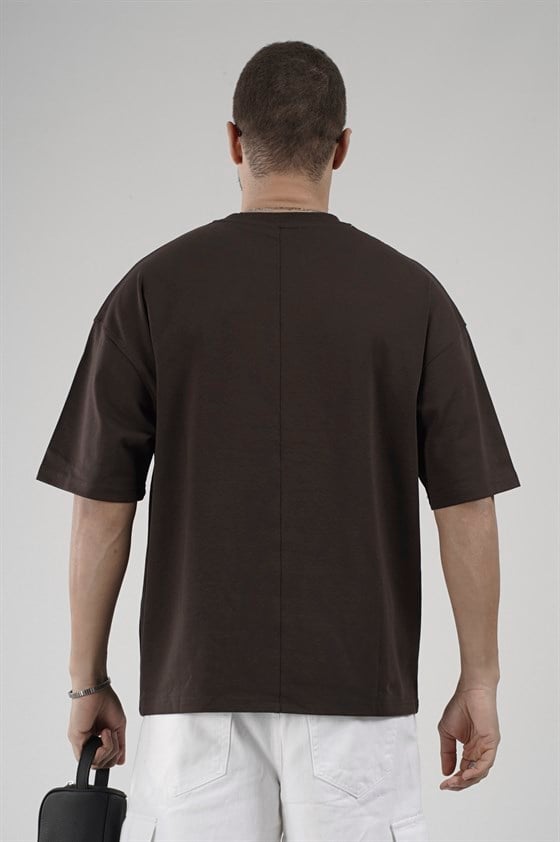 Image of Bisiklet Yaka Oversize Erkek Süprem Tişört