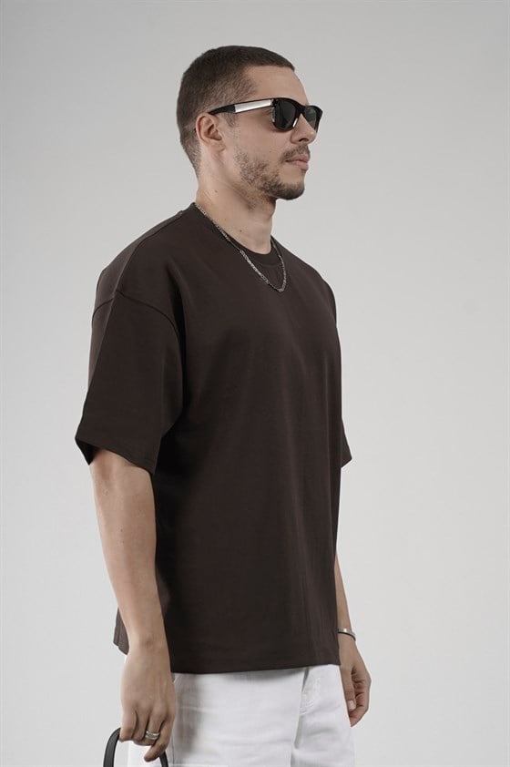 Image of Bisiklet Yaka Oversize Erkek Süprem Tişört