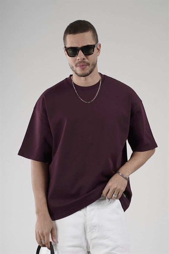 Image of Bisiklet Yaka Oversize Erkek Süprem Tişört