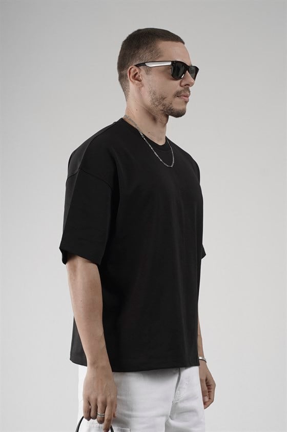 Image of Bisiklet Yaka Oversize Erkek Süprem Tişört