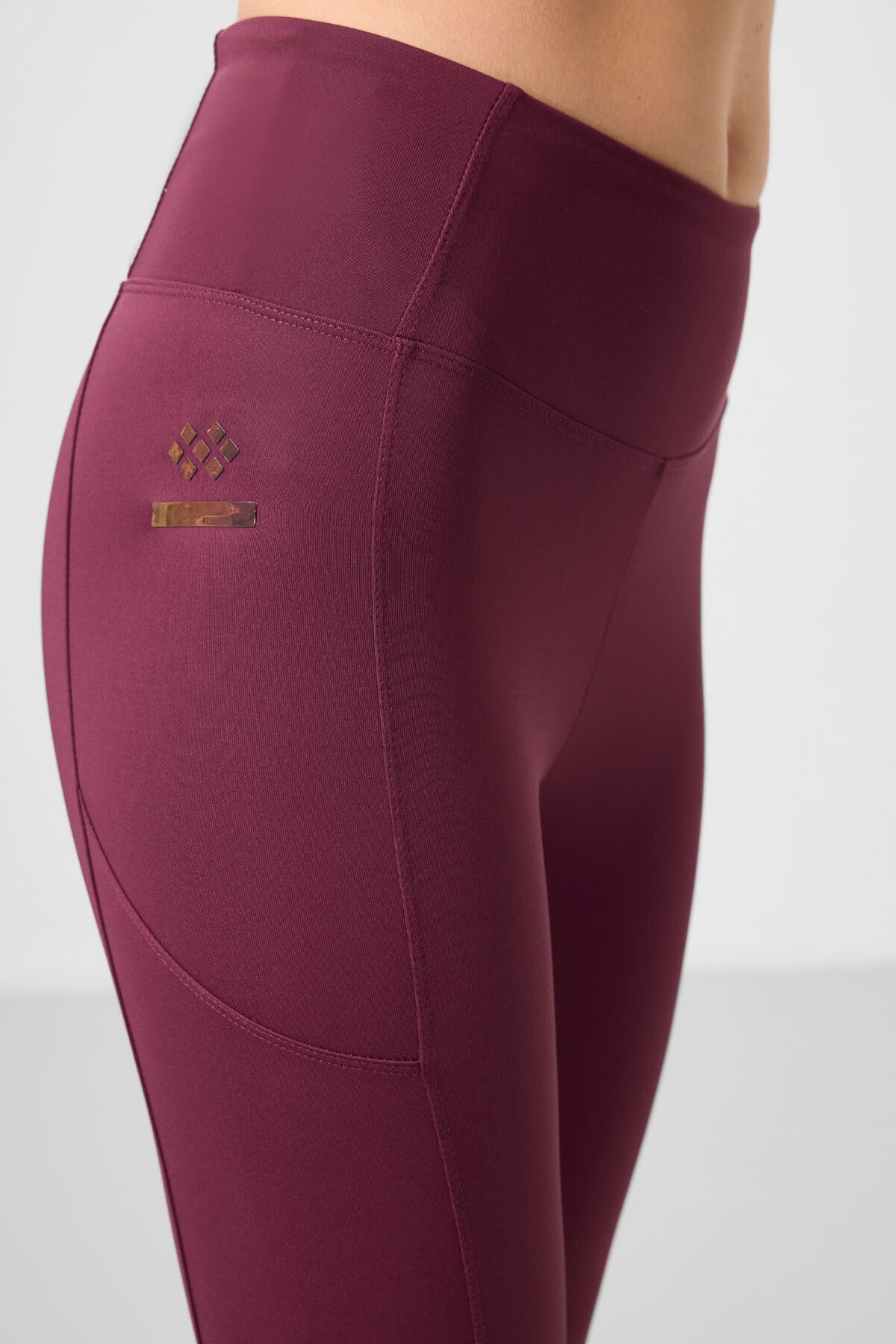 Image of Bordo Esnek Standart Fit Performans Kadın Tayt - 94667