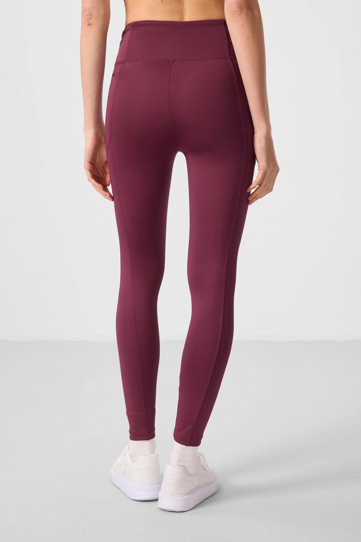 Image of Bordo Esnek Standart Fit Performans Kadın Tayt - 94667