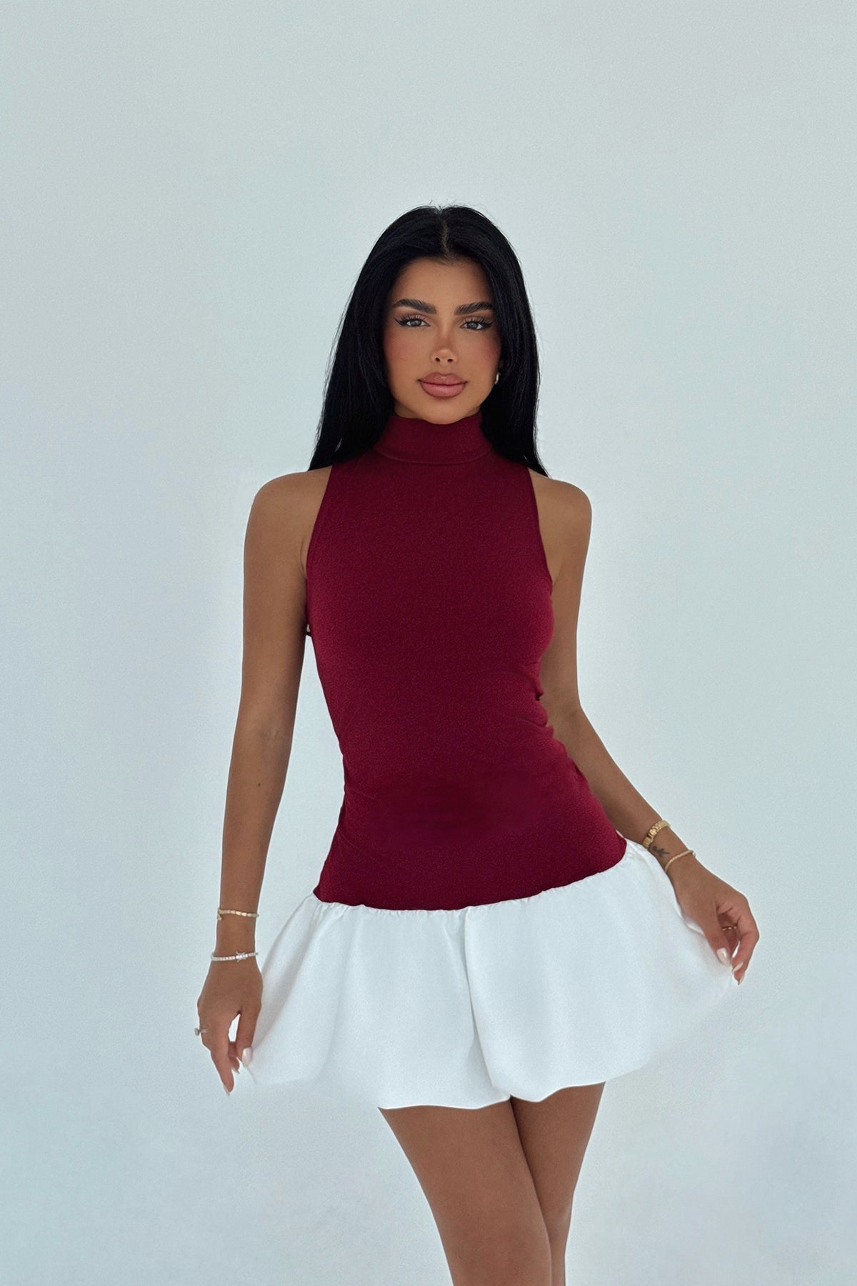 Image of Bordo Deal Mini Elbise ATE-3012