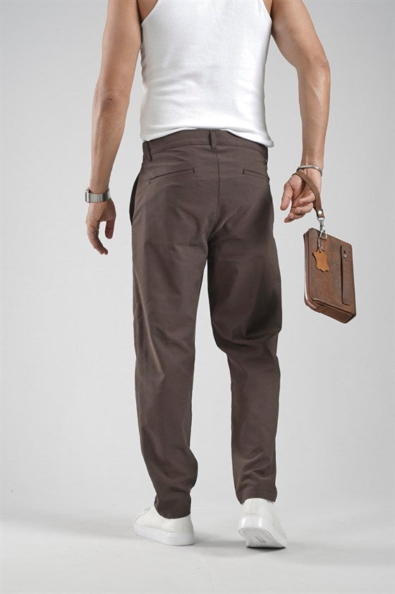 Image of Pantaloni din material Lycra cu croială Boyfriend Fit