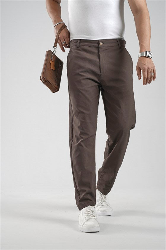 Image of Pantaloni din material Lycra cu croială Boyfriend Fit