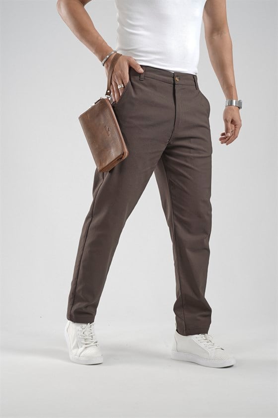 Image of Pantaloni din material Lycra cu croială Boyfriend Fit