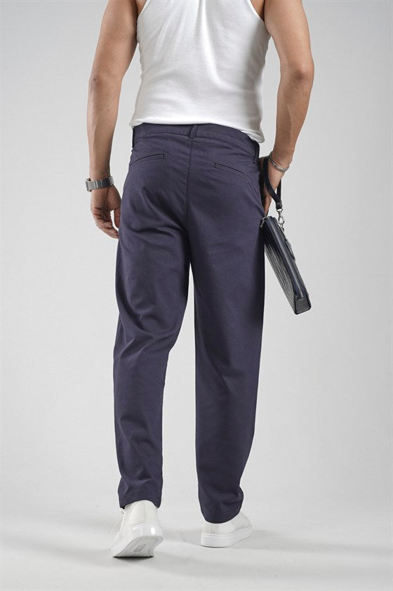 Image of Pantaloni din material Lycra cu croială Boyfriend Fit