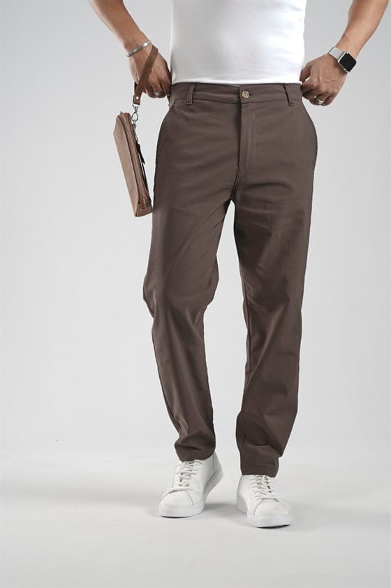 Image of Pantaloni din material Lycra cu croială Boyfriend Fit