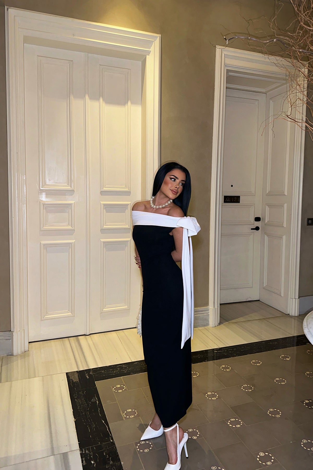 Image of Brıanna Çift Renk Midi Elbise ATE-0774