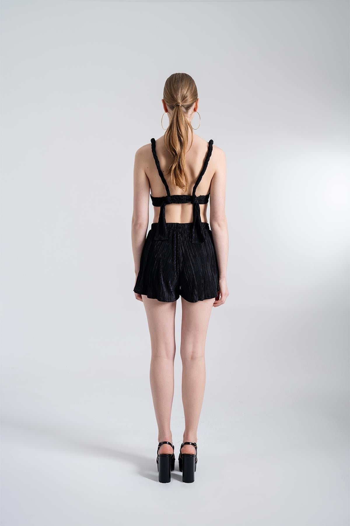 Image of Beli Lastikli Mini Comfy Şort Siyah