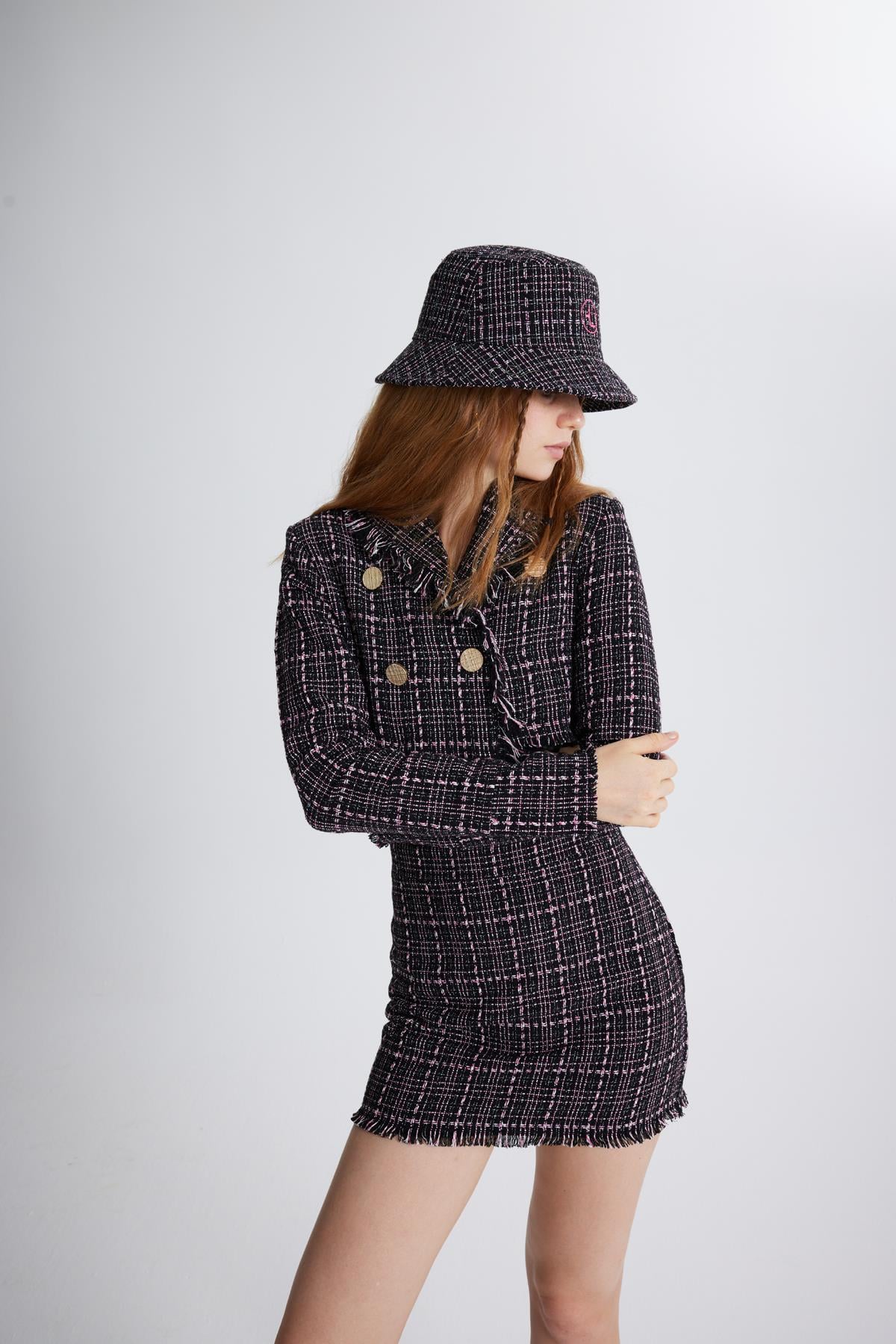 Image of Tüvit Kumaş Mini Tweed Etek Siyah