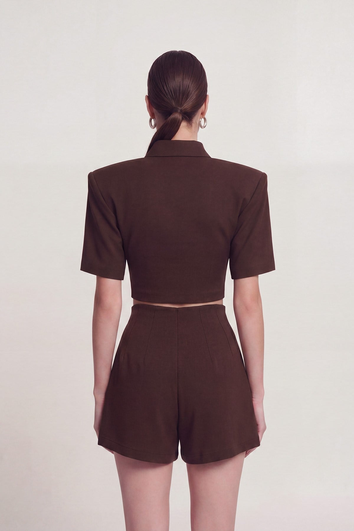 Image of Vatkalı Polo Yaka Carolyn T-Shirt Kahve