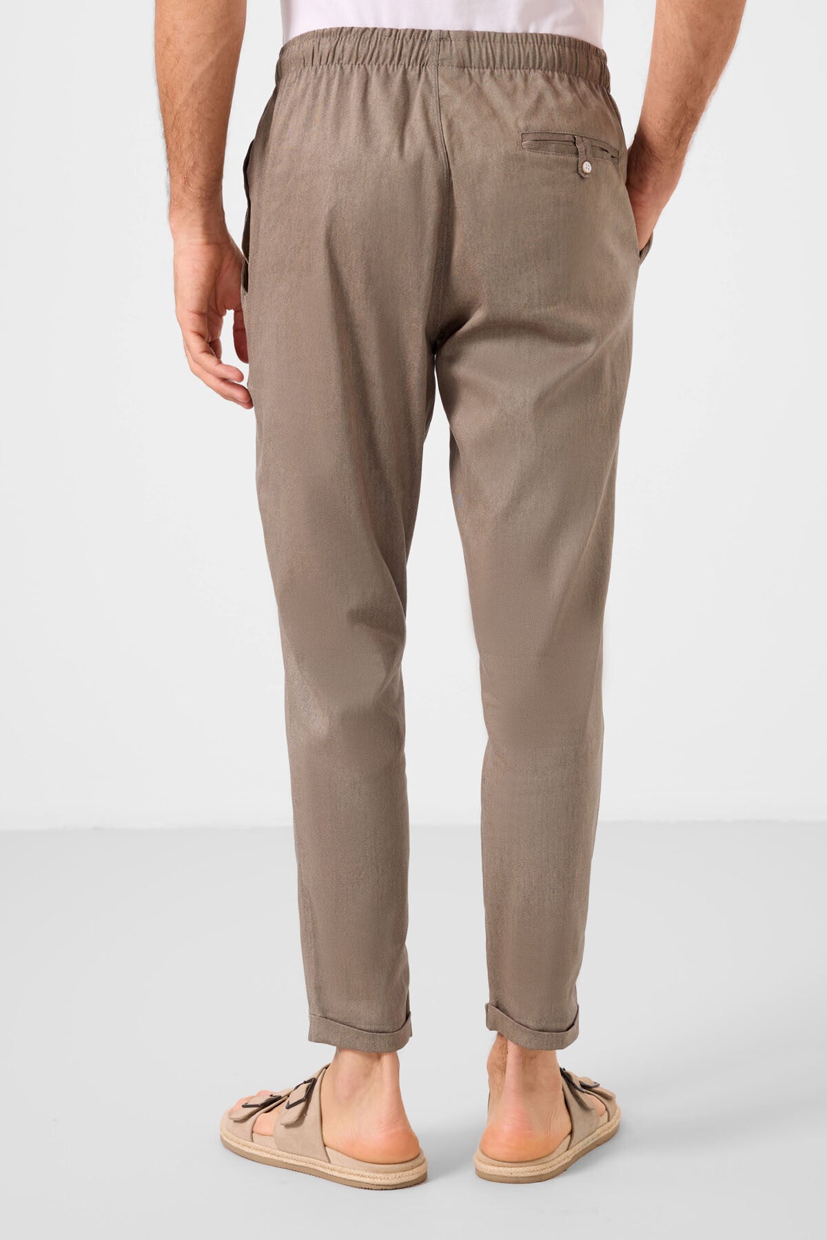 Image of Camel Standart Fit Dokuma Hafif Esnek Chino Erkek Pantolon - 82178