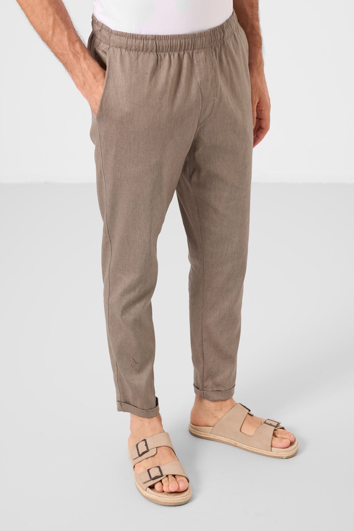 Image of Camel Standart Fit Dokuma Hafif Esnek Chino Erkek Pantolon - 82178