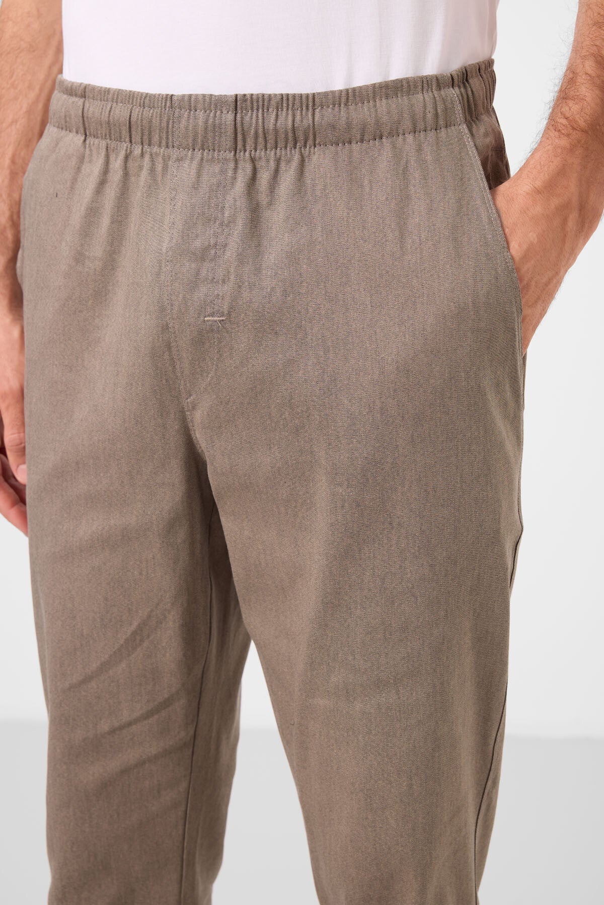 Image of Camel Standart Fit Dokuma Hafif Esnek Chino Erkek Pantolon - 82178
