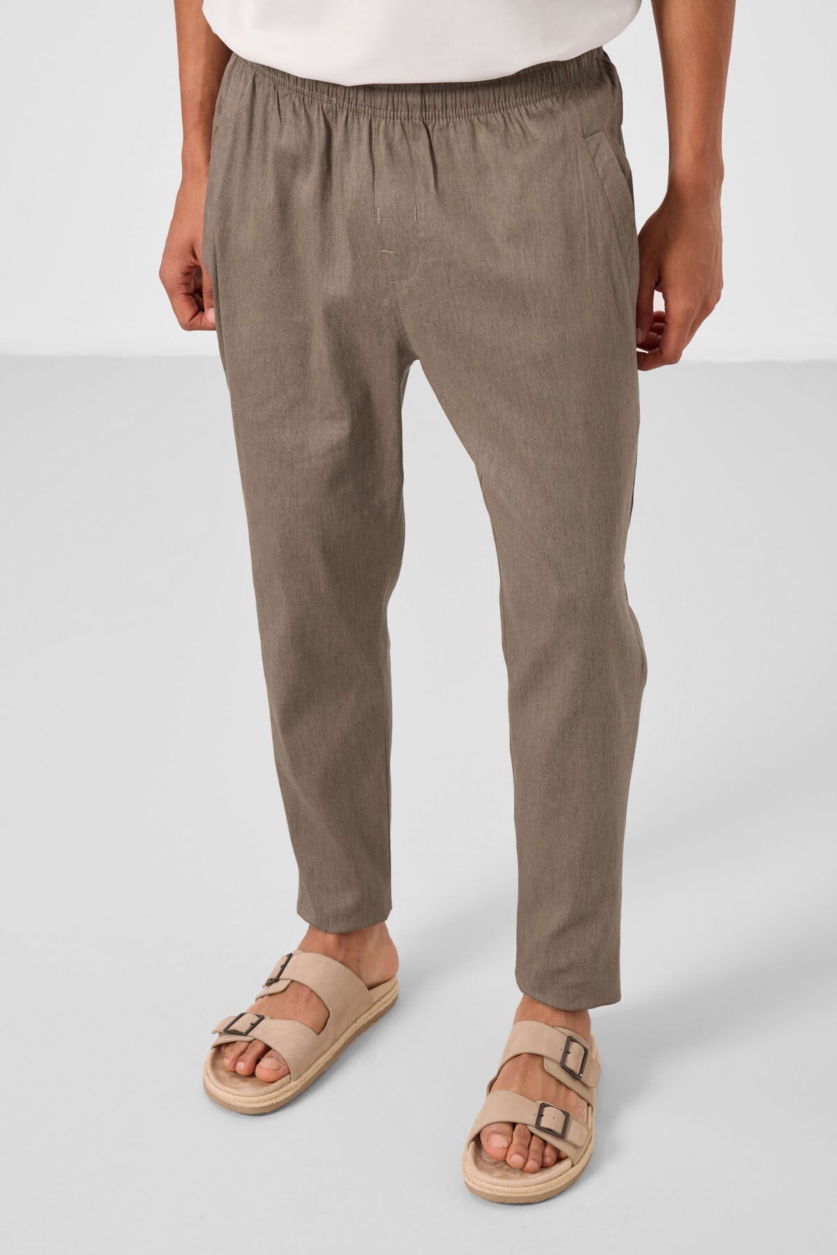 Image of Camel Standart Fit Dokuma Hafif Esnek Chino Erkek Pantolon - 82179