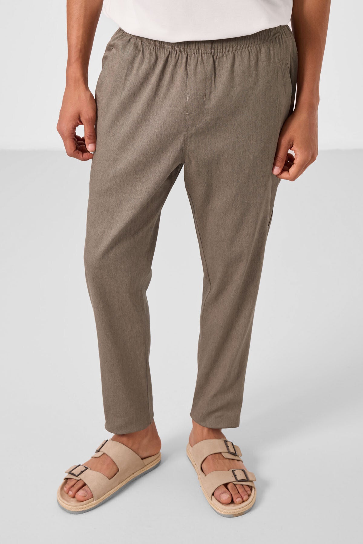Image of Camel Standart Fit Dokuma Hafif Esnek Chino Erkek Pantolon - 82179