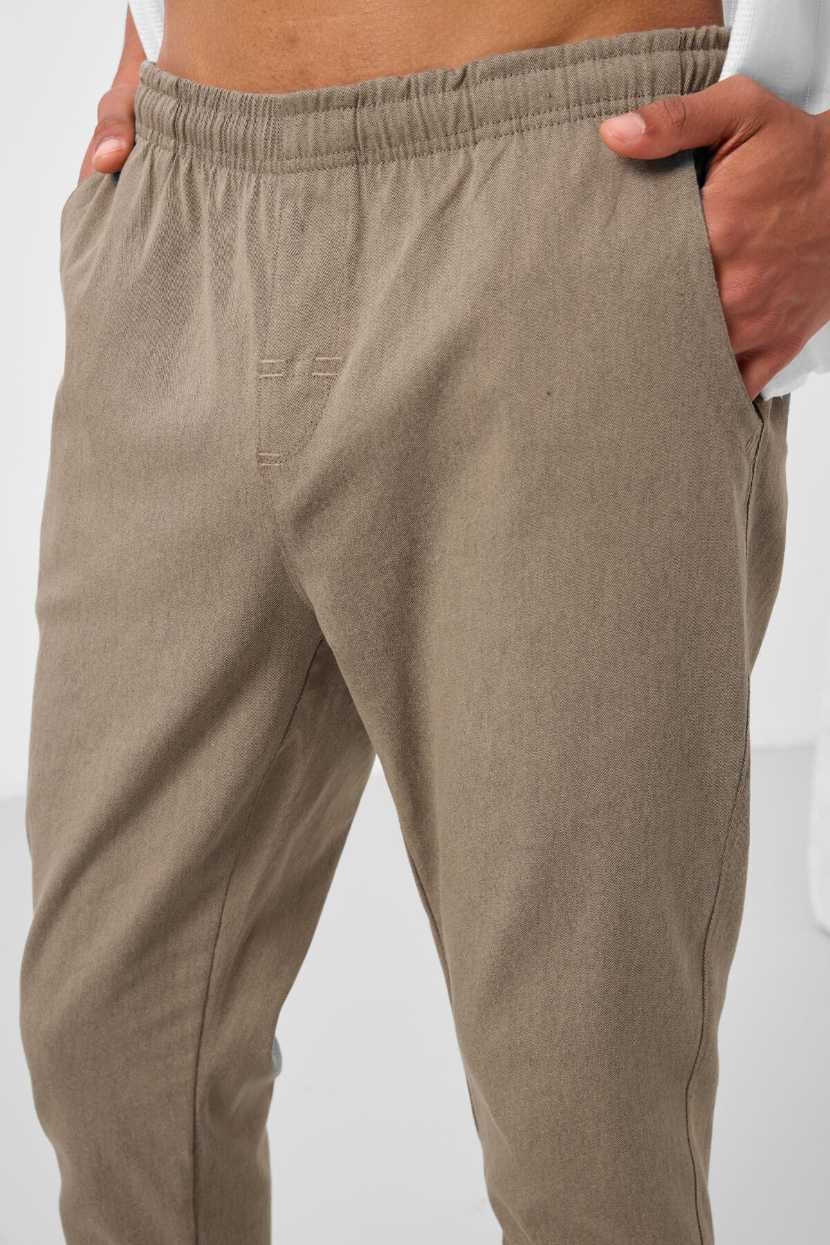 Image of Camel Standart Fit Dokuma Hafif Esnek Chino Erkek Pantolon - 82180