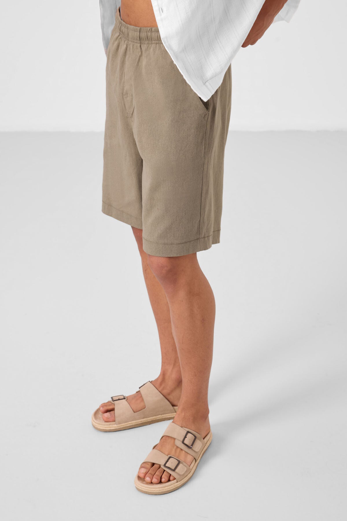 Image of Camel Standart Fit Dokuma Hafif Esnek Chino Erkek Şort - 81293