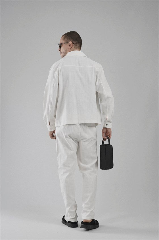Image of Çıtçıt Kapamalı Oversize Kalıp Keten Alt Üst Takım