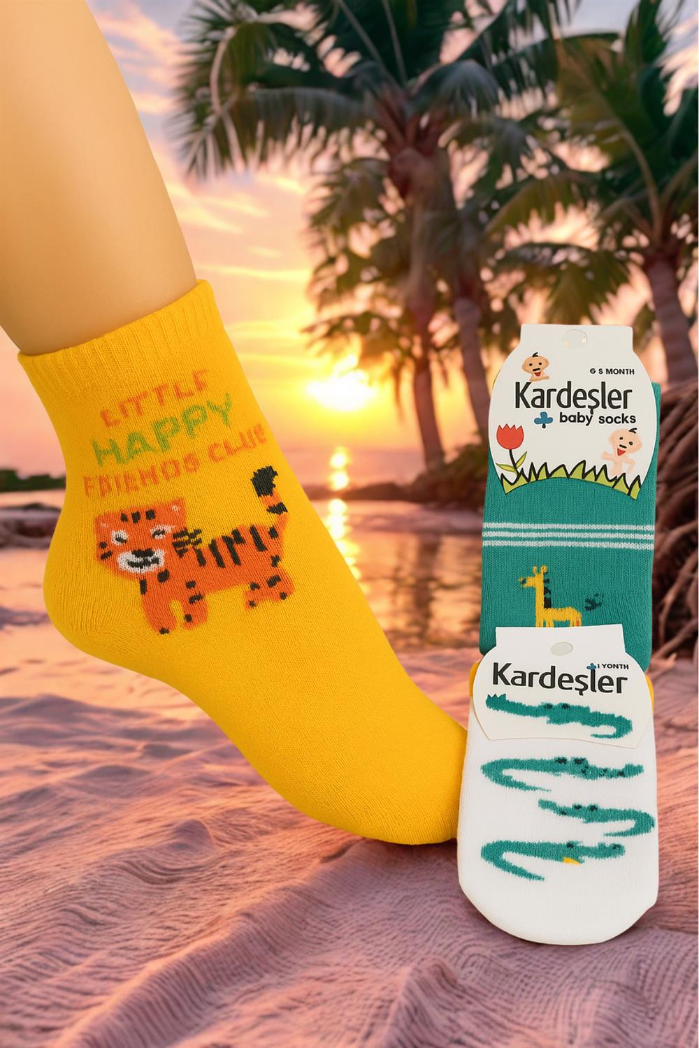 Image of Children's Colorful Patterned Bootie Socks, 3-Pack