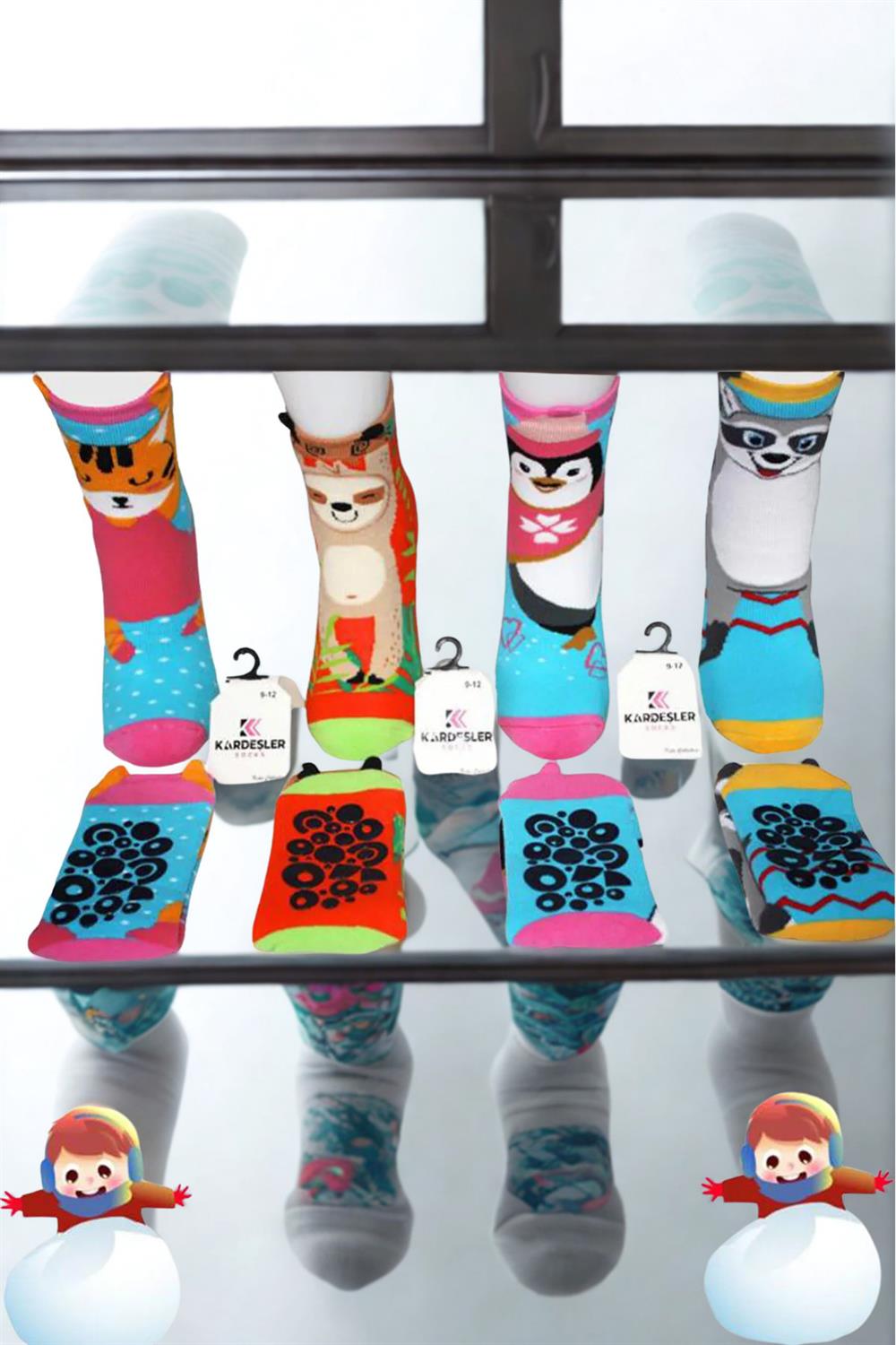 Image of Kids' Towel, Multi-Patterned Ankle Socks, Colorful, 4-Pack