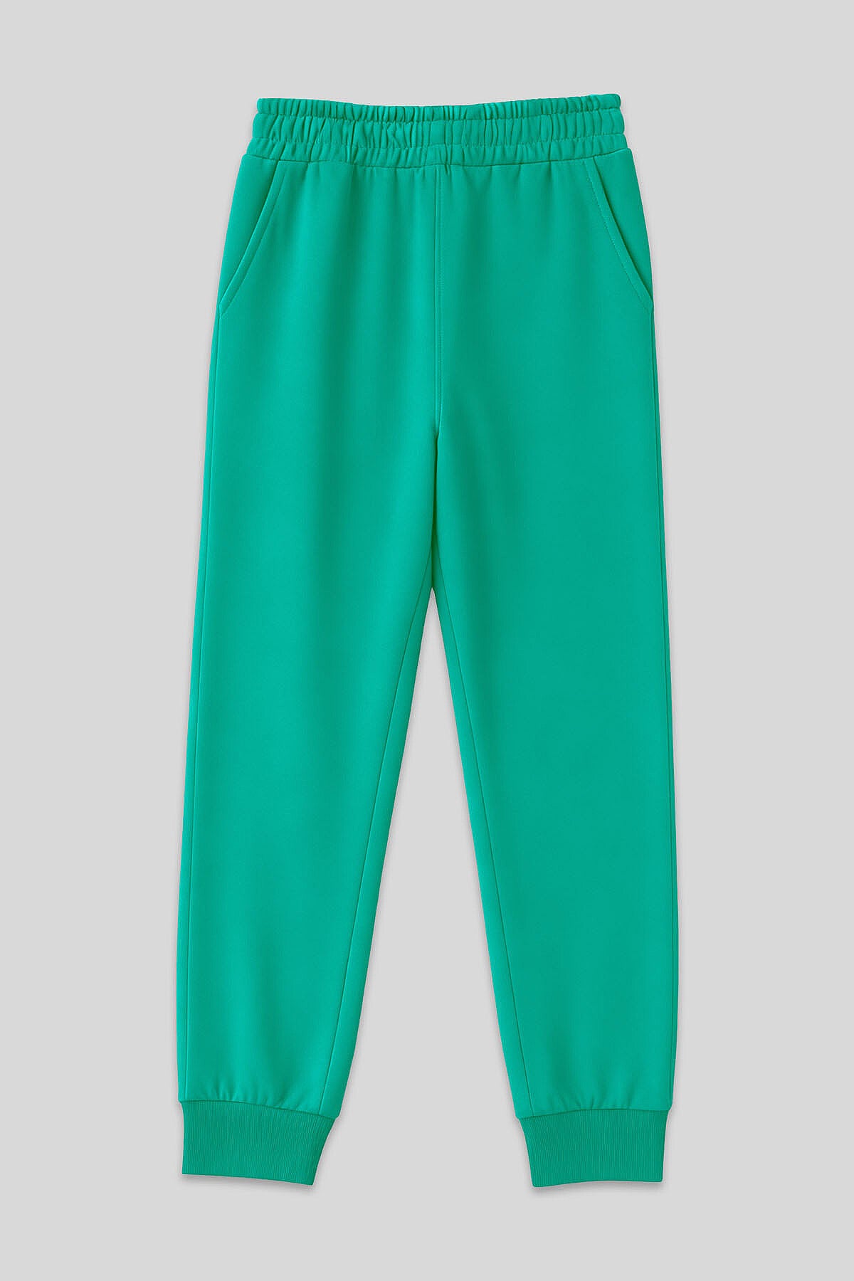 Image of Pantaloni de trening damă bleumarin, talie înaltă, croială confortabilă, cu manșete - 94561