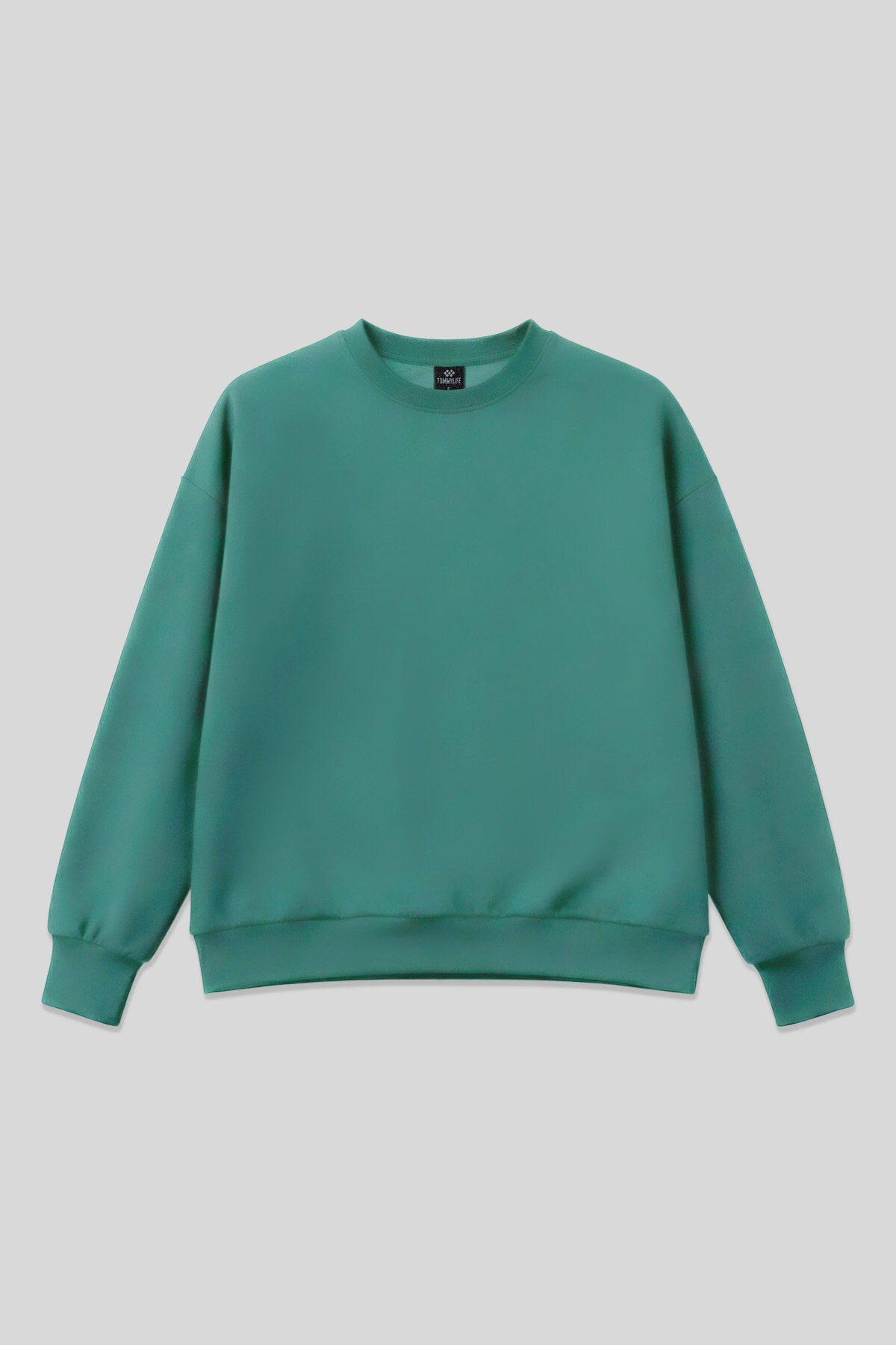 Image of Deniz Yeşili Basic O Yaka Oversize Kadın Sweatshirt - 97053