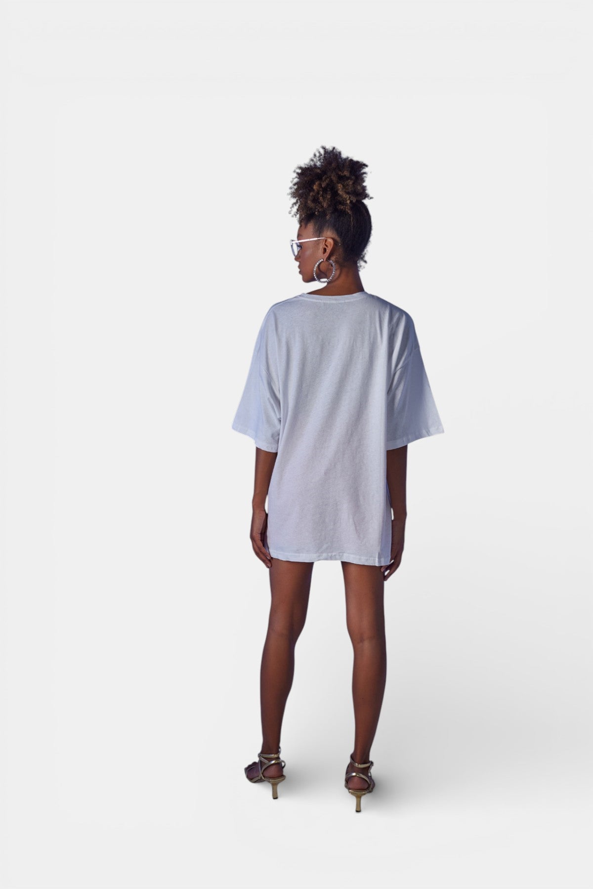 Image of Oversize Baskılı Censored T-Shirt Beyaz