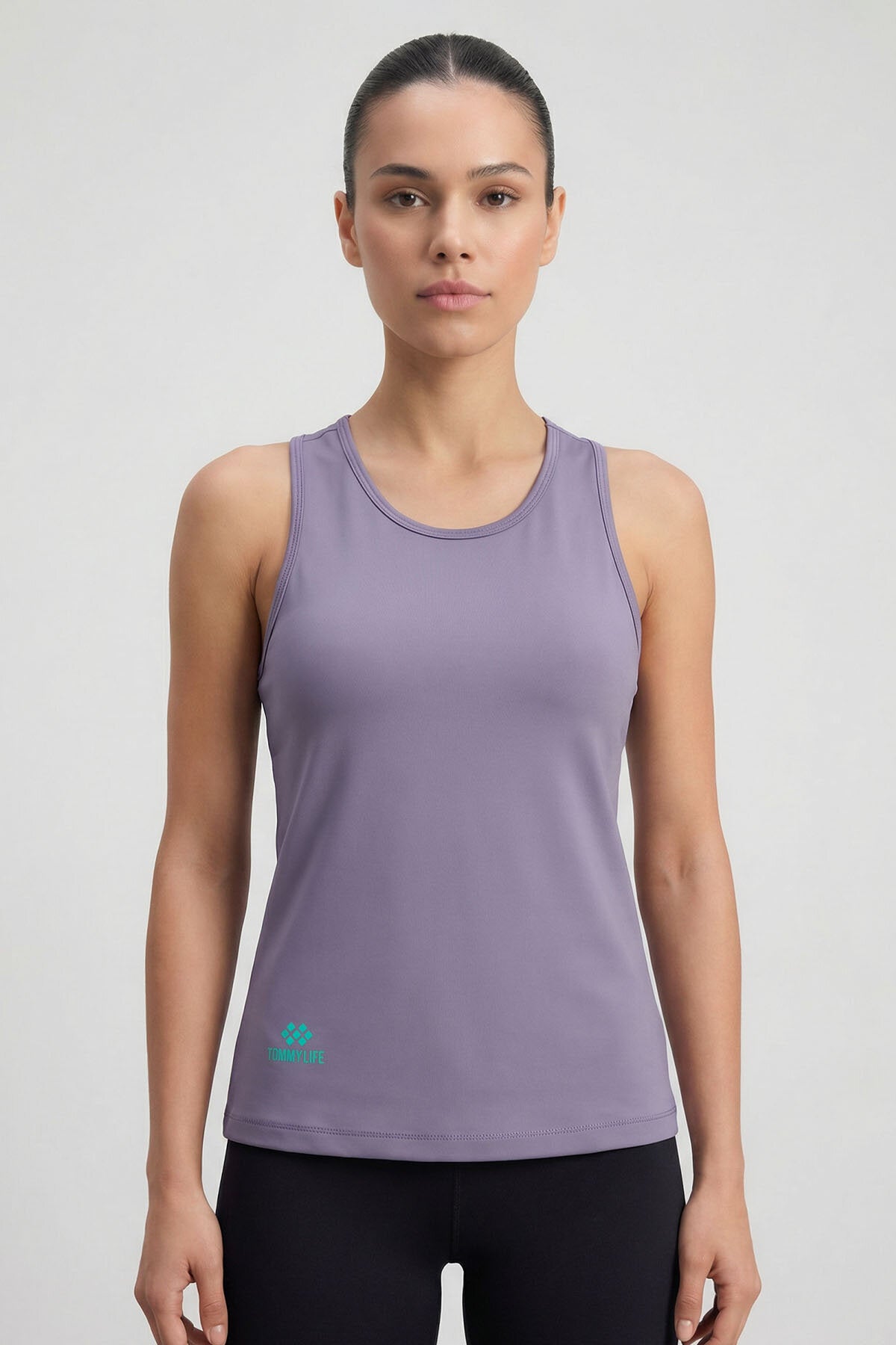 Image of Eflatun Standart Fit Çapraz Sırt Detaylı Kadın Spor Atlet - 97296